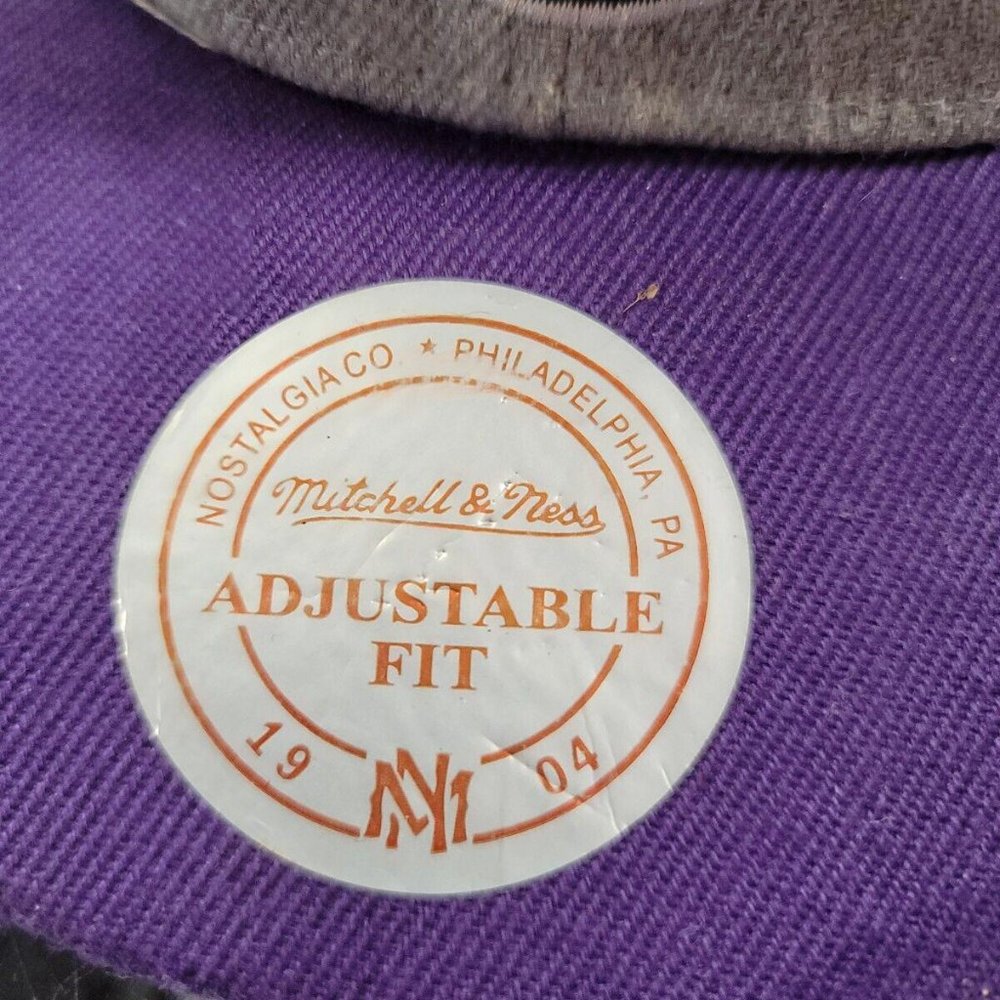 Mitchell & Ness Los Angeles Lakers Purple Grey Adjustable Snapback Hat Cap - Picture 3 of 9
